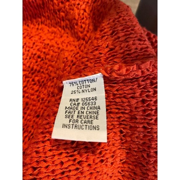 Habitat Clothes to Live In Lagon Look Burnt Orange 3/4 Sleeve Pucker Knit Sweate - Picture 4 of 5
